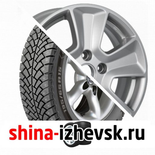 Колесо в сборе BF Goodrich G Force Stud 205/55 R16 Q 94 + КиК Серия Реплика КС672 (16 Duster FL) 6.5xR16 5×114.3 ET50 DIA66.1 Серебристый в Ижевске